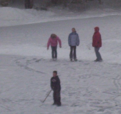 Skating on the pond.